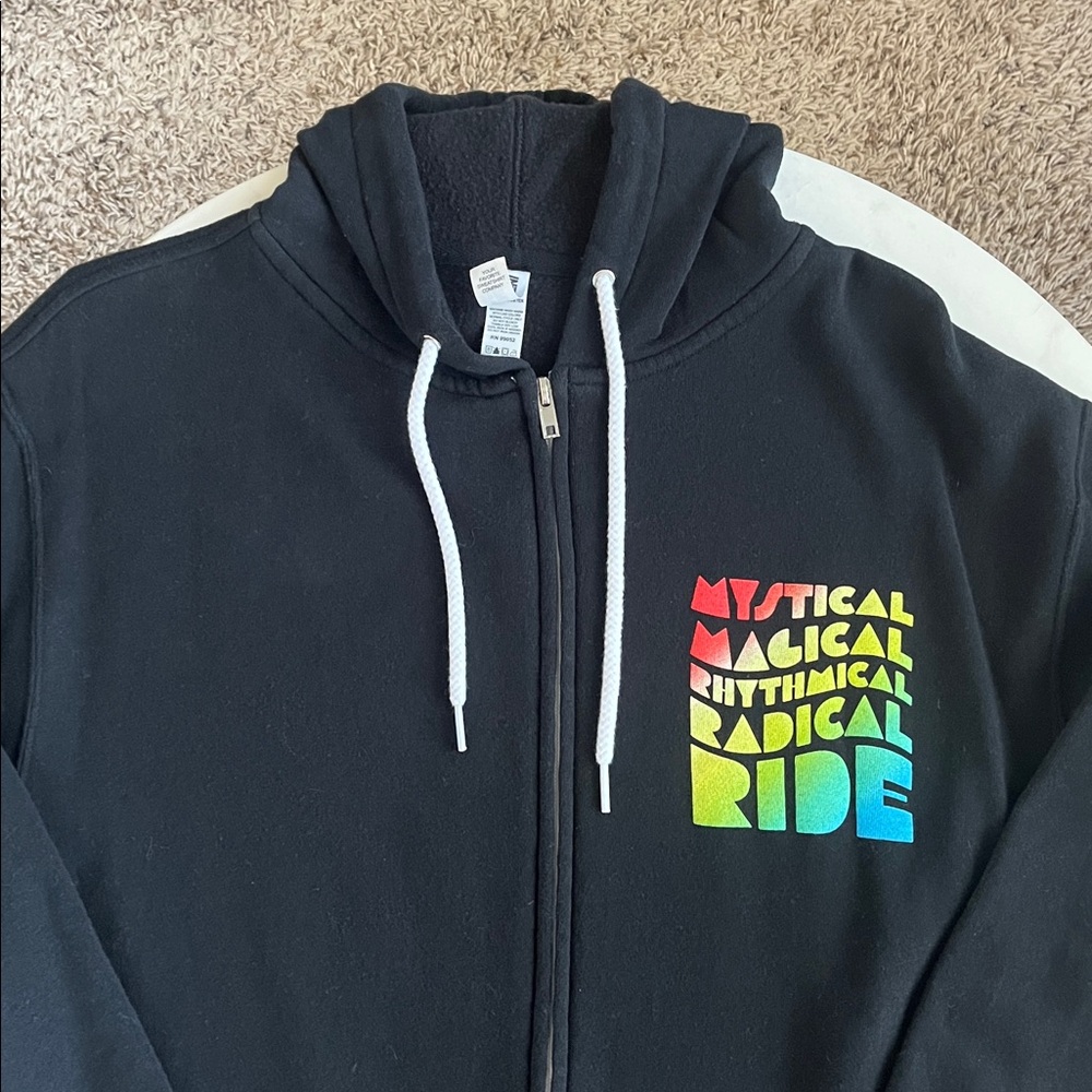 Jason Mraz Concert Full-Zip Hoodie Large Black Drawstrings Colorful Graphic - Picture 2 of 14